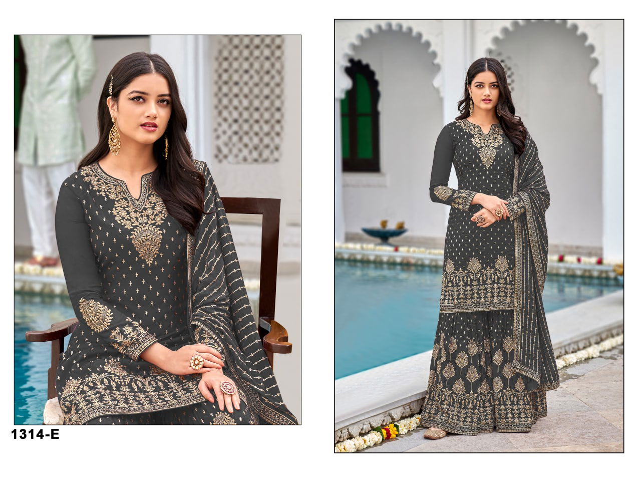 1314 Master Colour Set Georgette Wedding Suits Catalog